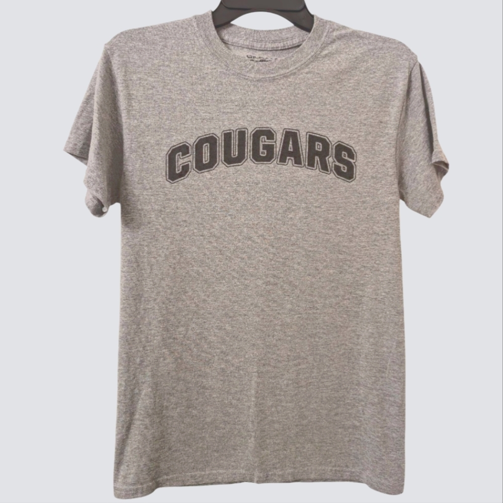 Gray Cougars Short Sleeve T-Shirt Size Small Unisex